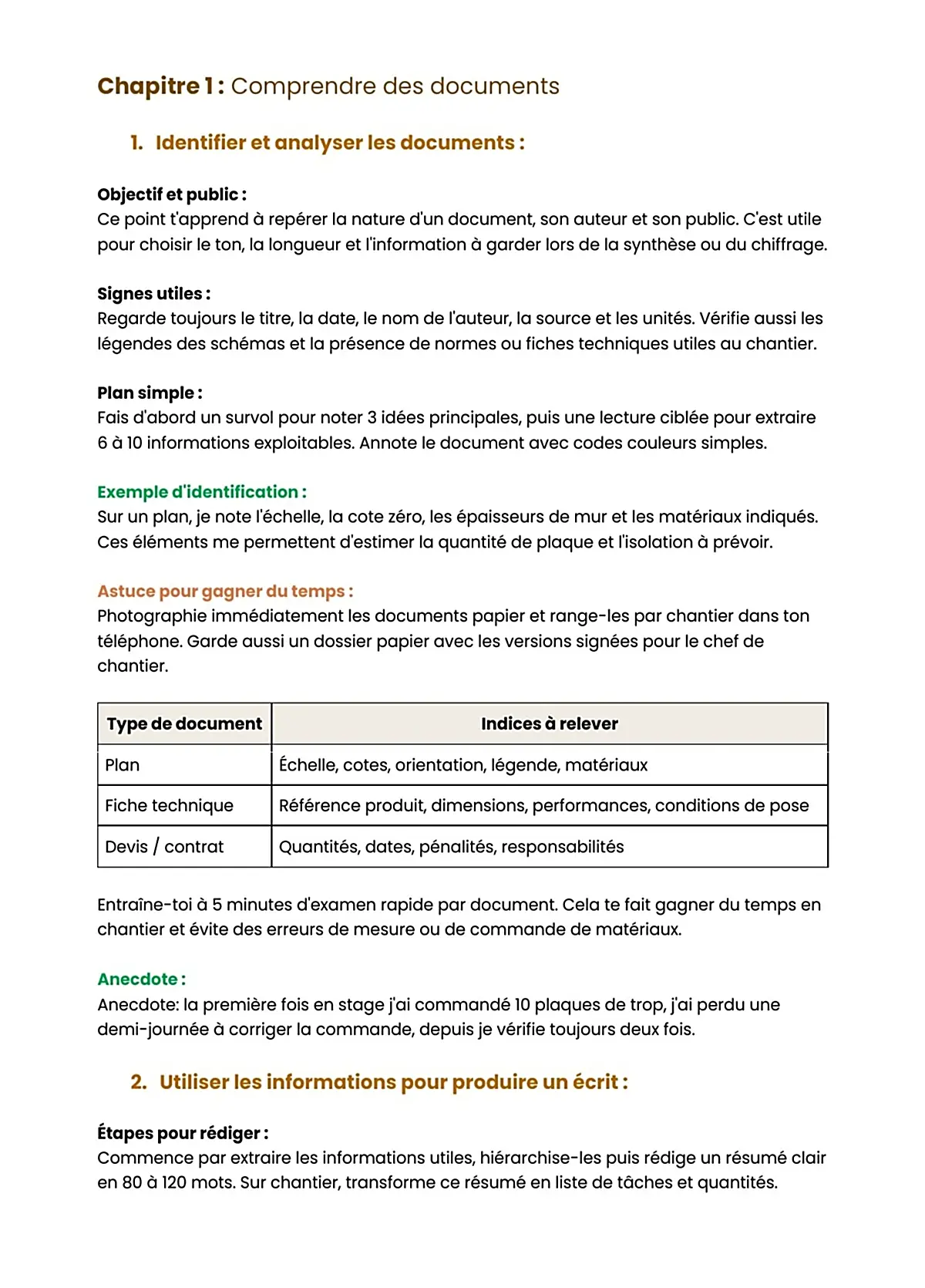 Example Fiche de Révision BP Plâtrier